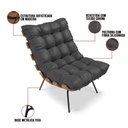 Ver imagem 3 de Kit 02 Poltronas Costela Corino Preto Base Metálica Preto