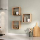Ver imagem 1 de Nicho Decorativo Office Kit com 3 Unidades Grande 30x30x15 Genova Marrom