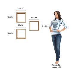 Nicho Decorativo Gênova Kit com 3 Unidades Grande 30x30x15 - 7