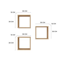 Nicho Decorativo Gênova Kit com 3 Unidades Grande 30x30x15 - 4