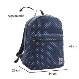 Mochila de Costas Casual Canvas Teen Bolinhas Republic Vix Marinho Mochila de Costas Casual Canvas T - 3