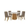 Conjunto de Jantar Mesa Áustria 0,90x0,90 Tampo Mdf/vidro com 4 Cadeiras Florença Yescasa - 2