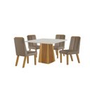 Ver imagem 2 de Conjunto de Jantar Mesa Áustria 0,90x0,90 Tampo Mdf/vidro com 4 Cadeiras Florença Yescasa