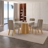 Conjunto de Jantar Mesa Áustria 0,90x0,90 Tampo Mdf/vidro com 4 Cadeiras Florença Yescasa - 1