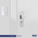 Ver imagem 2 de Kit 2 Fechaduras Sala e Banheiro 40mm Stilo Bola Alavanca MGM Cinza/Cromada