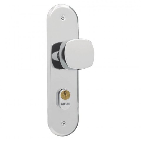 Kit 2 Fechaduras Sala e Banheiro 40mm Stilo Bola Alavanca MGM Cinza/Cromada