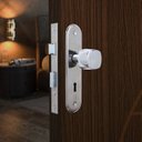 Ver imagem 4 de Kit 2 Fechaduras Sala e Banheiro 40mm Stilo Bola Alavanca MGM Cinza/Cromada