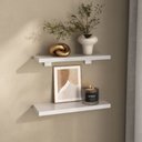 Ver imagem 1 de Kit 2 Prateleiras 30cm com Suporte Organização Livros Decoração Elan Branco
