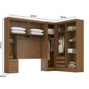 Ver imagem 5 de Guarda-roupa Modulado Casal 3 Peças 5 Portas 5 Gavetas com Maleiro Smart Plus