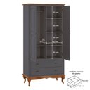 Ver imagem 2 de Guarda Roupa Madeira 2 Portas 60818 Hannover Linz Móveis - Cinza/imbuia