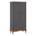 Ver imagem 1 de Guarda Roupa Madeira 2 Portas 60818 Hannover Linz Móveis - Cinza/imbuia