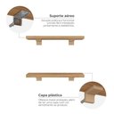 Ver mais imagens de Kit 2 Prateleiras 30cm com Suporte Organização Livros Decoração Elan Marrom
