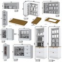 Ver imagem 4 de Cozinha Completa de Canto Americana 10 Peças Branco com Cristaleira e Tampo Nature - Móveis Henn