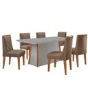 Ver imagem 2 de Mesa de Jantar Diane 180cm Tampo Mdf Vidro com 6 Cadeiras Isadora Moderna Mobília