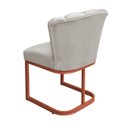 Ver imagem 5 de Kit Cadeira Flor para Escritório Veludo Bege Base Cobre - Belliv Decor