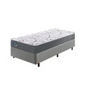 Ver imagem 1 de Cama Box Solteiro King 96x203 + Colchão Adapto Ecoflex Molas Ensacadas Courino Linho