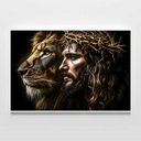 Ver imagem 3 de Quadro Decorativo Leão de Judá Jesus Cristo Sala Quarto Casa Escritório