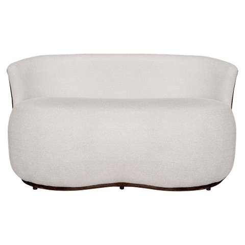 Sofá Namoradeira 2 Lugares Orgânico 130cm Beatriz Bouclê Bege/marrom - Divalê Shop