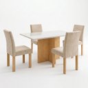 Ver imagem 2 de Conjunto de Mesa de Jantar 4 Lugares Retangular 120x80cm Vidro e MDF Cinamomo