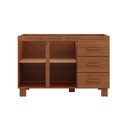 Ver imagem 3 de Balcão com Tampo 120cm Madeira Maciça 1241c Cobre 2 Portas com Aplique e 3 Gavetas Castanho Finestra
