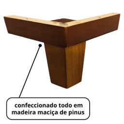 Pé de Madeira Cantoneira Universal P/ Móveis Kit 4 Unidades - 4
