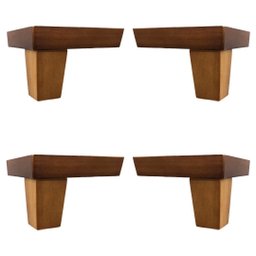 Pé de Madeira Cantoneira Universal P/ Móveis Kit 4 Unidades - 1