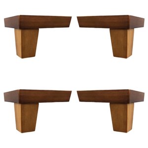 Pé de Madeira Cantoneira Universal P/ Móveis Kit 4 Unidades