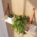 Ver imagem 3 de Prateleira em Mdf Branco 60x15cm com Alça Cor Caramelo