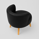 Ver imagem 4 de Poltrona Elegante para Sala de Estar Tecido Corano Resistente Pés de Madeira Reforçado