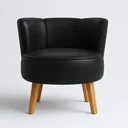 Ver imagem 2 de Poltrona Elegante para Sala de Estar Tecido Corano Resistente Pés de Madeira Reforçado
