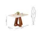 Ver imagem 6 de Mesa de Jantar Retangular Tampo Curvo Dj Móveis Kiara Freijó Quartzo