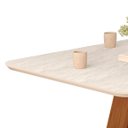 Ver imagem 3 de Mesa de Jantar Retangular Tampo Curvo Dj Móveis Kiara Freijó Quartzo