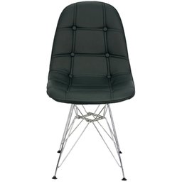 Kit 3 Cadeiras Charles Eames Botonê Eiffel Base Metal Cromado - Preto - 5