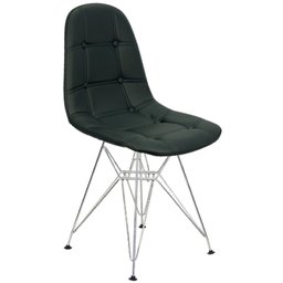 Kit 3 Cadeiras Charles Eames Botonê Eiffel Base Metal Cromado - Preto - 2