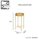 Ver imagem 5 de Mesinha Redonda Lateral Bandeja Apoio Sala Aço Dourada Collie