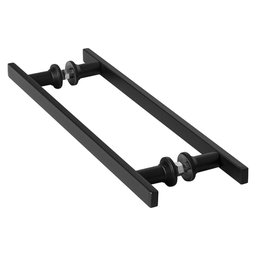 Puxador De Porta Preto Inox Vidro Pivotante 40cm M.S - 8