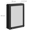 Ver imagem 2 de Armário Banheiro Espelheira Sobrepor Preto Com Perfil de Alumínio 35x11,3x45cm 01 Porta Astra