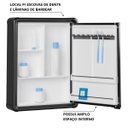 Ver imagem 3 de Armário Banheiro Espelheira Sobrepor Preto Com Perfil de Alumínio 35x11,3x45cm 01 Porta Astra
