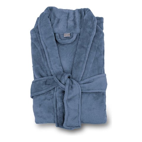 Roupão Appel Plush Flannel Estampado Toque Macio Cor:azul Denim;tamanho:g