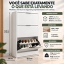 Ver imagem 3 de Sapateira Vertical Armário 3 Portas 66cm Dara Branco R03 - Mpozenato