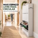 Ver imagem 5 de Sapateira Vertical Armário 3 Portas 66cm Dara Branco R03 - Mpozenato