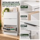 Ver imagem 7 de Sapateira Vertical Armário 3 Portas 66cm Dara Branco R03 - Mpozenato
