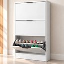 Ver imagem 1 de Sapateira Vertical Armário 3 Portas 66cm Dara Branco R03 - Mpozenato