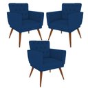 Ver imagem 1 de Kit 3 Poltronas Nina com Capitone - Azul Marinho