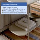 Ver imagem 4 de Aparador Mesa Lateral para Sofá Sala de Estar 90cm 100% MDF Estrutura em Aço Carbono Off White