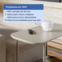 Ver imagem 3 de Aparador Mesa Lateral para Sofá Sala de Estar 90cm 100% MDF Estrutura em Aço Carbono Off White