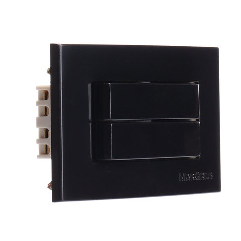Interruptor Duplo Paralelo Preto P/ Moveis Sleek Margirius Cor:preta