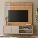 Ver imagem 1 de Estante Rack Home Painel Sala Tv 65 Pol. Jequitibá Off White