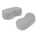 Ver imagem 1 de Kit 02 Puffs Decorativos Living Aisha Orgânico 02 Lugares Veludo Cinza Claro - Desk Design