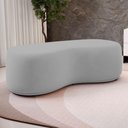 Ver imagem 7 de Kit 02 Puffs Decorativos Living Aisha Orgânico 02 Lugares Veludo Cinza Claro - Desk Design